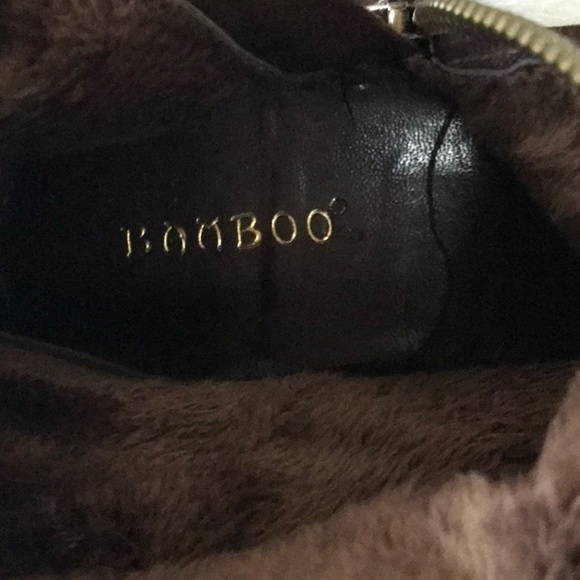 Bamboo  vegan  suede vegan fur cuffed side zipper high boots Size 6/36 - Picture 5 of 12